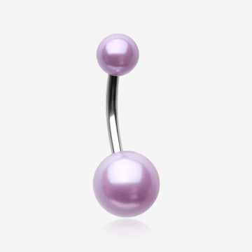 Pearlescent Luster Basic Belly Button Ring-Purple